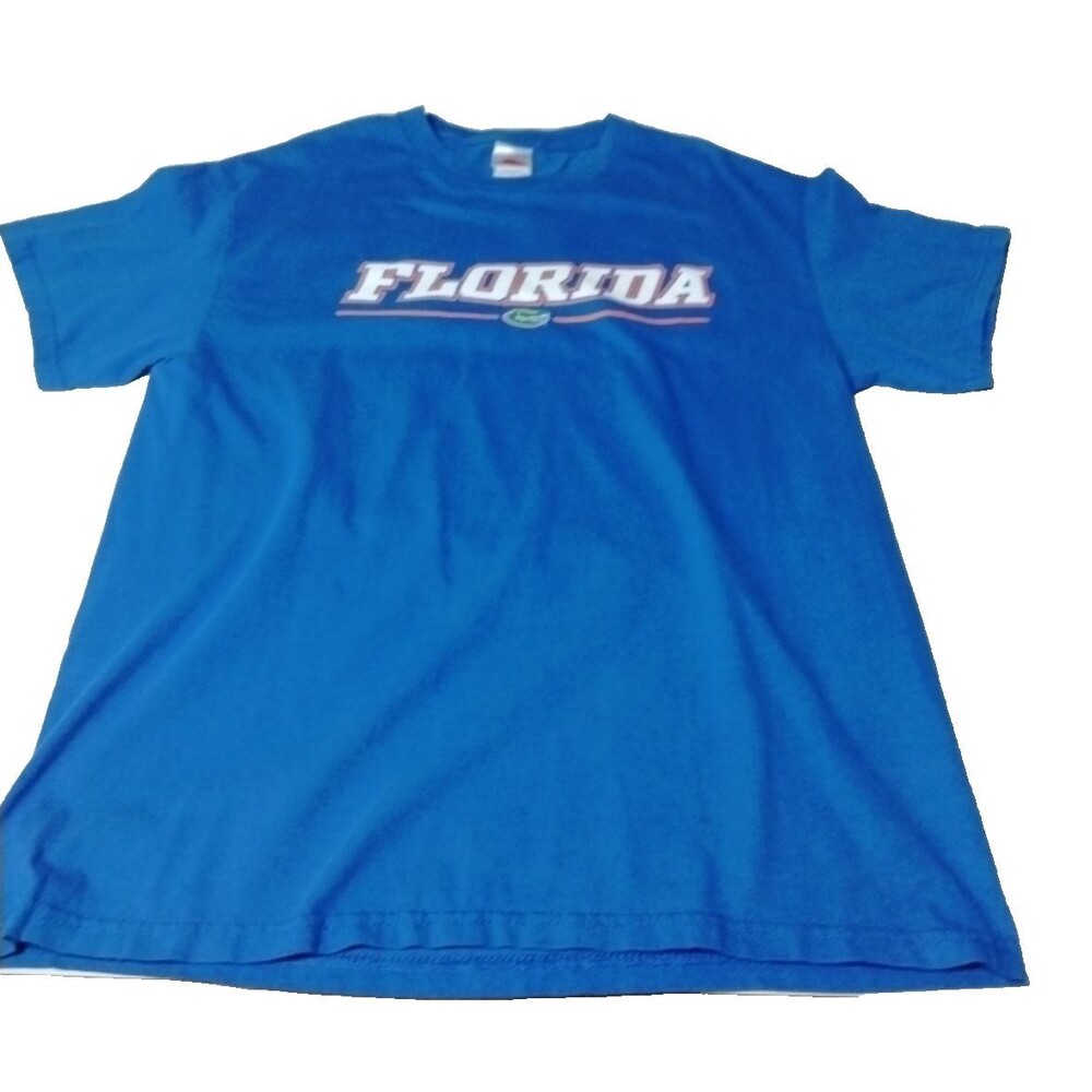 Vintage Florida Gators T Shirt Mens Large Blue NCAA SEC Tennessee River